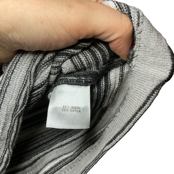 St. John Sport by Marie Gray Black and Gray Knit Striped Top - Picture 5 of 5